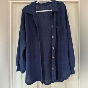 Navy Blue Women's Shacket